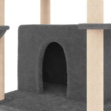Cat Tree with Sisal Scratching Posts Dark Grey 166 cm 171725