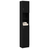 Bathroom Cabinet Black Oak 32x25.5x190 cm Engineered Wood 862015