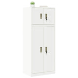 Storage Cabinet 2 pcs White 60 x 40 x 145 cm Steel Lockable 3438698
