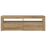 TV Cabinet with LED Lights Artisan Oak 120x35x40 cm Engineered Wood 856320