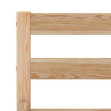 Bed Frame Natural Solid pine wood and plywood Single Durable 283191