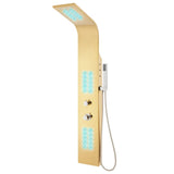 Shower Panel System Stainless Steel 201 Gold Curved 147716