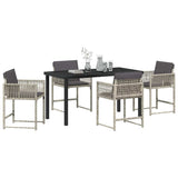 Garden Dining Set 5 pcs Light Grey Poly Rattan 3380762
