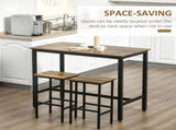 120x60cm Bar Table Set, Breakfast Table with 2 Stools, 3-Piece Counter Height Dining Table & Chairs T3398P342288