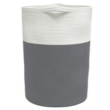 Storage Basket Grey and White 49x65 cm Cotton 358494