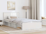 Bed Frame with Headboard White 90 x 190 cm Solid Pine Wood 3410654