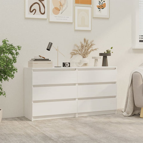 Bedside Cabinets 2 pcs White 60x36x64 cm Solid Pinewood 3093548