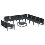 Garden Sofa Set Anthracite Steel 3379003
