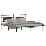 Bed Frame without Mattress Brown Oak 160x200 cm Engineered Wood 4106844