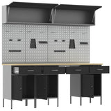 Work Cabinet Set with Drawer with Storage Manual 10 pcs Black 3321474