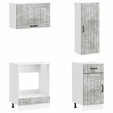 Kitchen Unit LUCCA 8 pcs Concrete Grey Engineered Wood 3438156