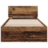 Bed Frame with Headboard Old Wood 75 x 190 cm Engineered Wood 871660
