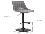 Modern Bar Stools Set of 2, Height Adjustable Swivel Bar Chairs with Backrest, Gas Lift and T3398P328163