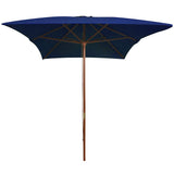 Garden Parasol with Wooden Pole Blue 200x300 cm 313761