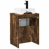 Bathroom Furniture Set Smoked Oak Engineered Wood 3404245