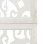 Room Divider 3 Panels White Solid Wood Paulownia 358733
