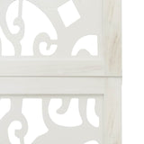 Room Divider 3 Panels White Solid Wood Paulownia 358733