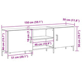 TV Cabinet Set Black Oak 150 x 30 x 50 cm Engineered Wood 862962