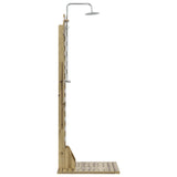 Outdoor Shower 223 cm Impregnated Pine Wood and Stainless Steel 886331