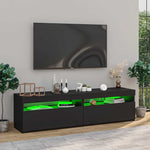 TV Cabinets 2 pcs with LED Lights Black 75x35x40 cm 804394