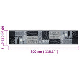 Kitchen Rug Washable Wine Grey 60x300 cm Velvet 4005601