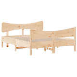 ZNTS Bed Frame without Mattress 140x190 cm Solid Wood Pine 3216393