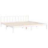 Bed Frame without Mattress White 200x200 cm Solid Wood Pine 3192447