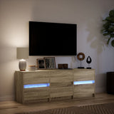 TV Cabinet with LED Sonoma Oak 140x34x50 cm Engineered Wood 3307921