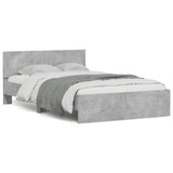 Bed Frame Concrete Grey Engineered wood, Plywood Double Bed Frame 3207619