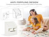 Kids Bookshelf, Toy Organiser, with Storage Drawer, Wheels - White T3398P347679
