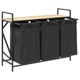 Laundry Basket 3 Compartments with Shelf Sonoma Oak 859061