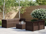 5-Seater Garden Sofa Rattan Look PP Brown 3443887
