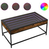 ZNTS Coffee Table with Infinity LED Smoked Oak 90x50x41 cm 847689