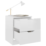 Bedside Cabinets 2 pcs High Gloss White 40x40x50 cm Engineered Wood 326736