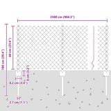 ZNTS Chain Link Fence with 22 U Posts Silver 0.6x25 m Steel 3336302