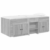 Loft Bed Frame with Cabinet 3 pcs Grey Sonoma Engineered Wood 3423379