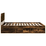 Bed Frame Smoked Oak 140 x 200 cm Solid Pine Wood 3412073