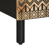 TV Cabinet Black 105x33.5x46 cm Solid Rough Wood Mango 4018628