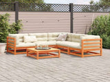 Garden Sofa Set Wax brown Solid pine wood 6 Piece Modular 3299442