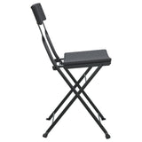 Folding Bistro Chairs 2 pcs Black Poly Rattan and Steel 319986