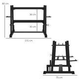 3-Tier Dumbbell Rack, Versatile Weight Rack with 4 Weight Rods for Dumbbells, Kettlebells and Plates T3398P349242