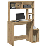 Desk with Shelves Artisan Oak 100x45x140 cm Engineered Wood 860444