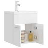 Sink Cabinet with Built-in Basin High Gloss White Engineered Wood 3071267
