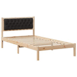 Bed Frame with Headboard Black 100 x 200 cm Solid Pine Wood 878211