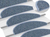 Stair Mats Self-adhesive Sisal-Look 15 pcs 56x17x3 cm Blue 326862