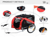 Bicycle Pet Trailer in Steel Frame-Red/Black T3398P548124