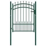 146384 Fence Gate "EMMEN" with Spikes Steel 104x109,5 cm Green