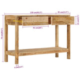 Console Table with 2 Drawers 110x35x75 cm Solid Wood Mango 354982