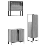 3 Piece Bathroom Furniture Set Grey Sonoma Engineered Wood 3214703
