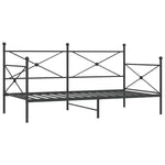 ZNTS Day Bed without Mattress Black 100x200 cm Steel 4104670